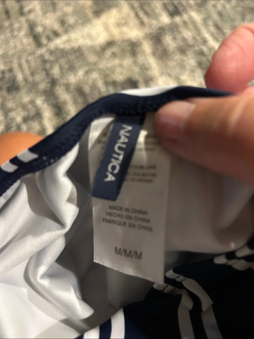 Women’s Nautica Navy and White Striped One-Piece Swimsuit